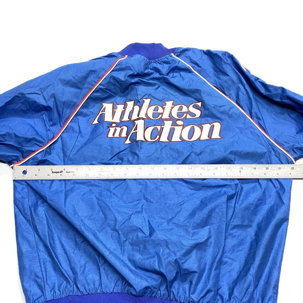 Rare VTG LeTrell Sports "Athletes in Action" Full Zip Track Jacket USA 80s SZ L - Picture 8 of 8